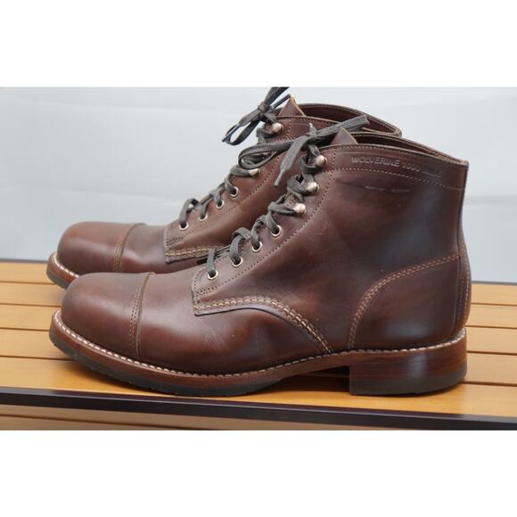 Wolverine 1000 Mile Boots Men 10.5 D Leather Cap Toe Goodyear Welt Heritage - Picture 3 of 13